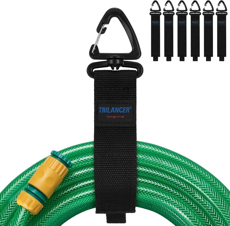 Trilancer Hook-and-Loop Storage Straps with Triangular Buckle to Hang on Walls, for Garage Organization and Storage, for Cables, Wires, Rope, Hoses, Tools of Home, Workshop, Studio, Shop（6L） - Image 1